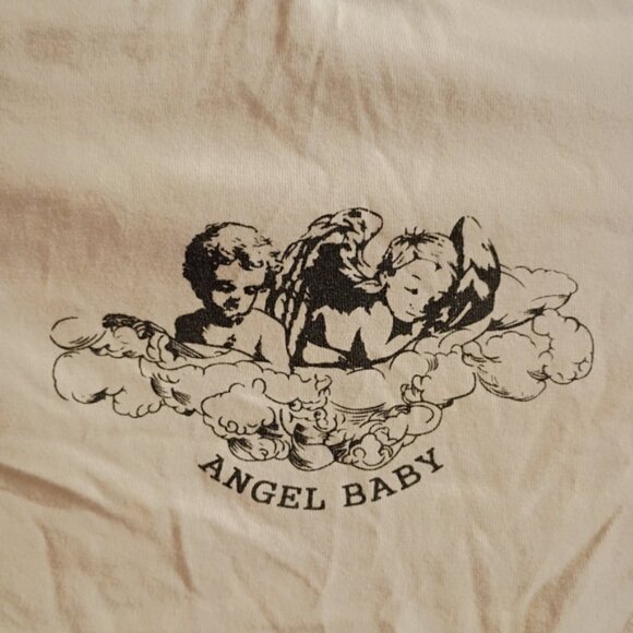 2/$10 Shein Black and White Angel Baby Crop Top Medium - Picture 2 of 7